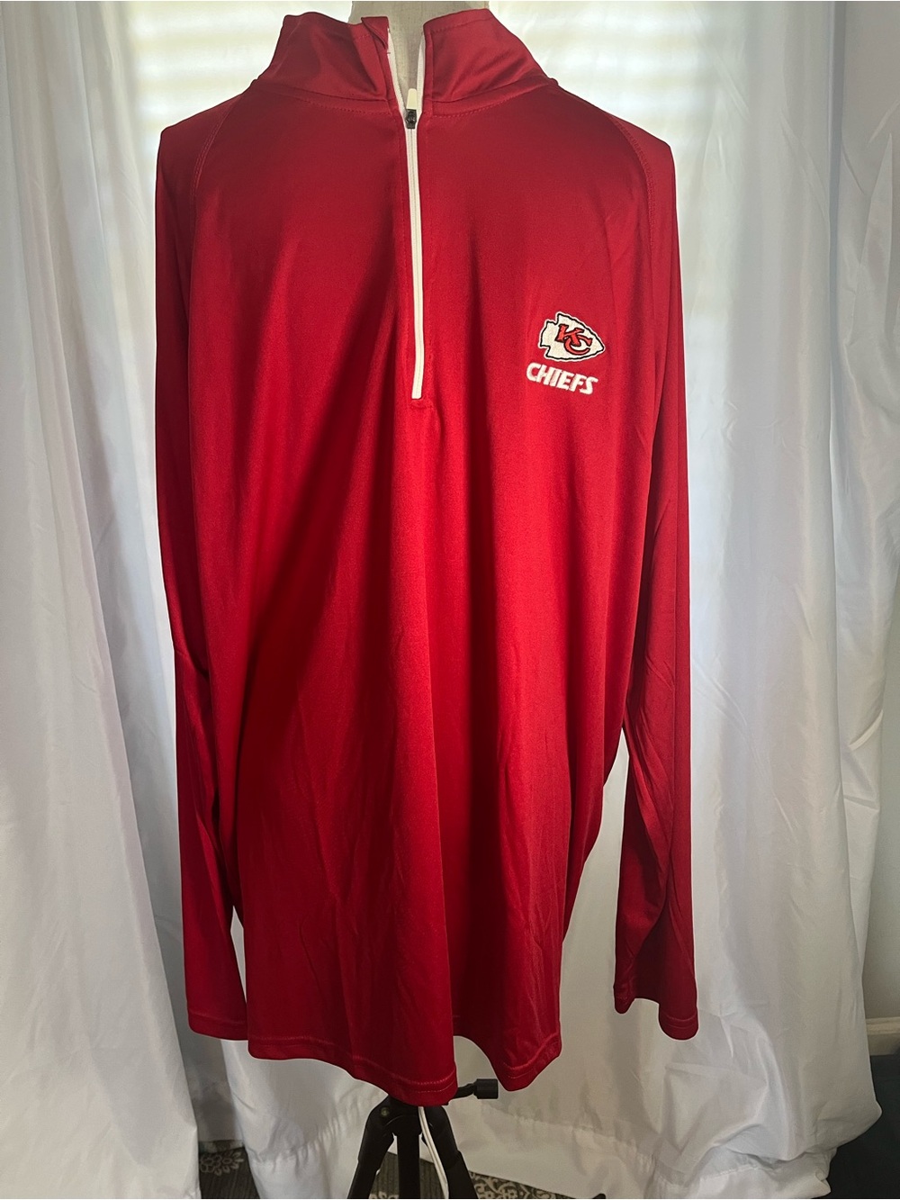 Dunbrooke Red Quarter-Zip Pullover with Team Patch